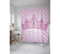 Штора (занавеска) для ванной JoyArty "Диадема принцессы" из сатена, 180х200 см с крючками, sc_33597