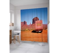 Штора (занавеска) для ванной JoyArty "Кофейня на колесах" из сатена, 180х200 см с крючками, sc_37710