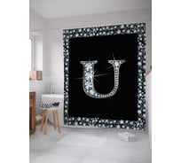 Штора (занавеска) для ванной JoyArty "Буква U" из сатена, 180х200 см с крючками, sc_3470U