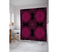 Штора (занавеска) для ванной JoyArty "Сияние ажура" из сатена, 180х200 см с крючками, sc_36884