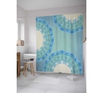 Штора (занавеска) для ванной JoyArty "Орнаментальные круги" из сатена, 180х200 см с крючками, sc_33770
