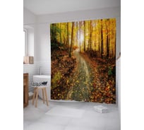 Штора (занавеска) для ванной JoyArty "Протоптанная дорожка" из сатена, 180х200 см с крючками, sc_37696