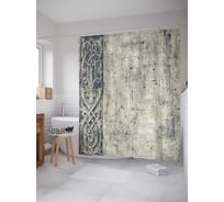 Штора (занавеска) для ванной JoyArty "Деревянное переплетение" из сатена, 180х200 см с крючками, sc_3540