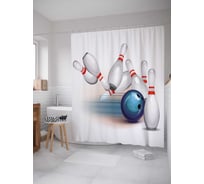 Штора (занавеска) для ванной JoyArty "Стремительное попадание" из сатена, 180х200 см с крючками, sc_38148