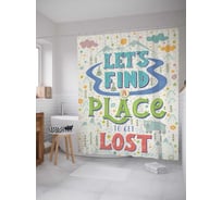 Штора (занавеска) для ванной JoyArty "Лучшее место" из сатена, 180х200 см с крючками, sc_35761