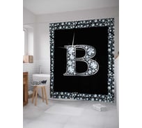 Штора (занавеска) для ванной JoyArty "Буква B" из сатена, 180х200 см с крючками, sc_3470b