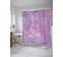 Штора (занавеска) для ванной JoyArty "Цитата на разводах" из сатена, 180х200 см с крючками, sc_35827