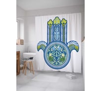 Штора (занавеска) для ванной JoyArty "Растительная хамса" из сатена, 180х200 см с крючками, sc_38628