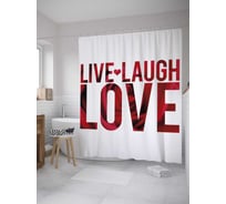 Штора (занавеска) для ванной JoyArty "Дружелюбный призыв" из сатена, 180х200 см с крючками, sc_35823