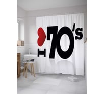 Штора (занавеска) для ванной JoyArty "Любовь к цифрам" из сатена, 180х200 см с крючками, sc_33647