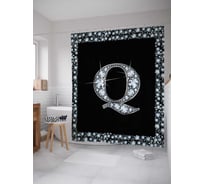 Штора (занавеска) для ванной JoyArty "Буква Q" из сатена, 180х200 см с крючками, sc_3470Q
