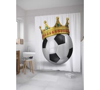 Штора (занавеска) для ванной JoyArty "Королевский мяч" из сатена, 180х200 см с крючками, sc_34992