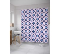 Штора (занавеска) для ванной JoyArty "Вложение кругов" из сатена, 180х200 см с крючками, sc_35437