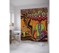 Штора (занавеска) для ванной JoyArty "Битва Рамы с Раваной" из сатена, 180х200 см с крючками, sc_33899