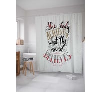 Штора (занавеска) для ванной JoyArty "Тело твоей мечты" из сатена, 180х200 см с крючками, sc_36915