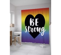 Штора (занавеска) для ванной JoyArty "Быть сильным" из сатена, 180х200 см с крючками, sc_33688