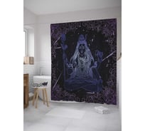 Штора (занавеска) для ванной JoyArty "Силуэт женщины" из сатена, 180х200 см с крючками, sc_33895