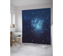 Штора (занавеска) для ванной JoyArty "Лунный гороскоп" из сатена, 180х200 см с крючками, sc_33721