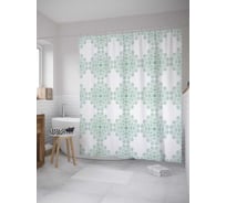 Штора (занавеска) для ванной JoyArty "Мятные круги" из сатена, 180х200 см с крючками, sc_33759