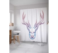 Штора (занавеска) для ванной JoyArty "Дикий олень" из сатена, 180х200 см с крючками, sc_37625