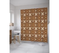 Штора (занавеска) для ванной JoyArty "Абстрактная мандала" из сатена, 180х200 см с крючками, sc_55716