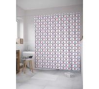 Штора (занавеска) для ванной JoyArty "Корабельный штурвал" из сатена, 180х200 см с крючками, sc_31854