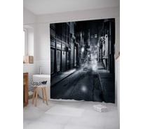 Штора (занавеска) для ванной JoyArty "Ночная улица" из сатена, 180х200 см с крючками, sc_38822