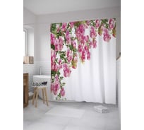 Штора (занавеска) для ванной JoyArty "Арка роз" из сатена, 180х200 см с крючками, sc_32636
