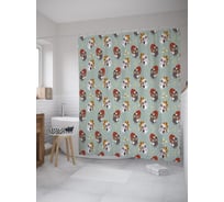 Штора (занавеска) для ванной JoyArty "Совята нарядились" из сатена, 180х200 см с крючками, sc_52583