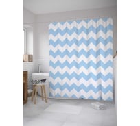 Штора (занавеска) для ванной JoyArty "Геометрические волны" из сатена, 180х200 см с крючками, sc_33949