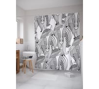 Штора (занавеска) для ванной JoyArty "Фантазия зентангл" из сатена, 180х200 см с крючками, sc_52415