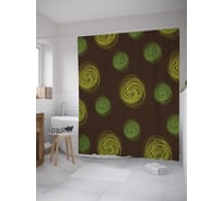 Штора (занавеска) для ванной JoyArty "Клубки" из сатена, 180х200 см с крючками, sc_34041