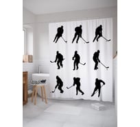 Штора (занавеска) для ванной JoyArty "Обработка шайбы" из сатена, 180х200 см с крючками, sc_54252