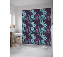 Штора (занавеска) для ванной JoyArty "Небесные цветы" из сатена, 180х200 см с крючками, sc_59212