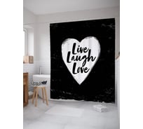 Штора (занавеска) для ванной JoyArty "Графический позитив" из сатена, 180х200 см с крючками, sc_53829