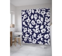 Штора (занавеска) для ванной JoyArty "Разбросанные цветы" из сатена, 180х200 см с крючками, sc_52447