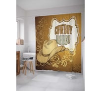 Штора (занавеска) для ванной JoyArty "Приглашение на родео" из сатена, 180х200 см с крючками, sc_37968