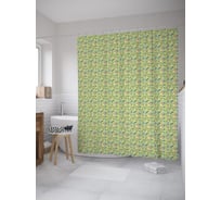 Штора (занавеска) для ванной JoyArty "Геометрическая галактика" из сатена, 180х200 см с крючками, sc_59121