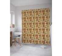 Штора (занавеска) для ванной JoyArty "Самолет и воздушный шар" из сатена, 180х200 см с крючками, sc_55896