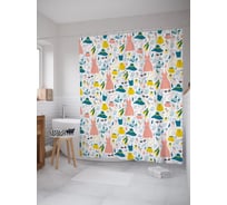 Штора (занавеска) для ванной JoyArty "Летняя мода" из сатена, 180х200 см с крючками, sc_39386