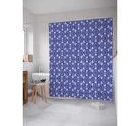 Штора (занавеска) для ванной JoyArty "Шестиугольные ажуры" из сатена, 180х200 см с крючками, sc_54047