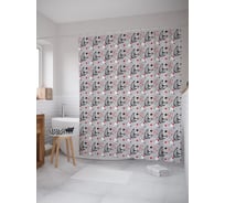 Штора (занавеска) для ванной JoyArty "Абстракция геометрии" из сатена, 180х200 см с крючками, sc_53655