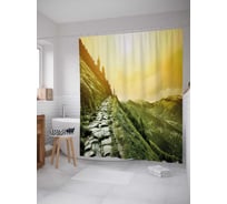 Штора (занавеска) для ванной JoyArty "Тропинка для смелых" из сатена, 180х200 см с крючками, sc_37442