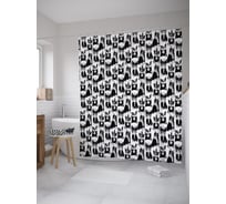 Штора (занавеска) для ванной JoyArty "Бульдоги на празднике" из сатена, 180х200 см с крючками, sc_60791