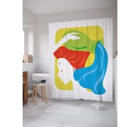 Штора (занавеска) для ванной JoyArty "Знак Водолей вектор" из сатена, 180х200 см с крючками, sc_58197