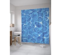 Штора (занавеска) для ванной JoyArty "Волнение водной поверхности" из сатена, 180х200 см с крючками, sc_55763