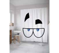 Штора (занавеска) для ванной JoyArty "Озадаченный взгляд" из сатена, 180х200 см с крючками, sc_55029