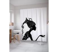 Штора (занавеска) для ванной JoyArty "Силуэт девушки Водолей" из сатена, 180х200 см с крючками, sc_58196