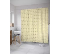 Штора (занавеска) для ванной JoyArty "Точки на решетках" из сатена, 180х200 см с крючками, sc_34088