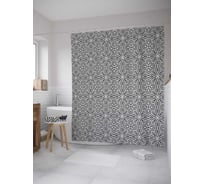 Штора (занавеска) для ванной JoyArty "Скопление форм" из сатена, 180х200 см с крючками, sc_32737
